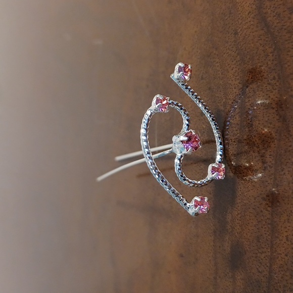 NEW! 6 Hair Pins Rope Design Pink Rhinestone wedding Headwear 5753 - Picture 3 of 6